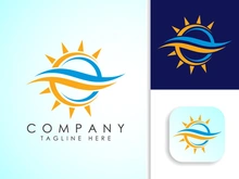 Air conditioner logo sign symbol. Hot and cold symbol