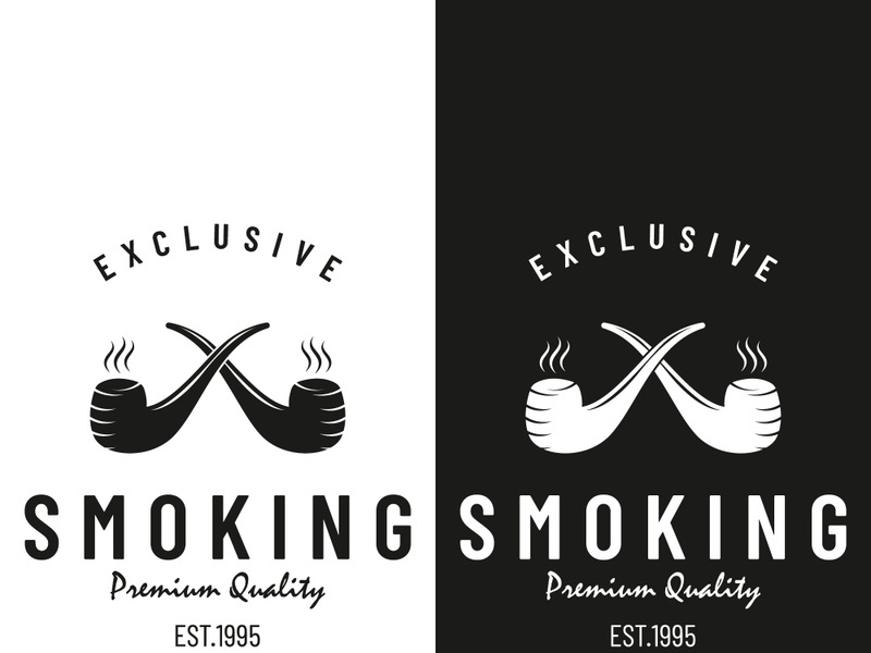 Smoking pipe vintage logo