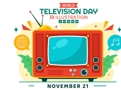 13 World Television Day Illustration