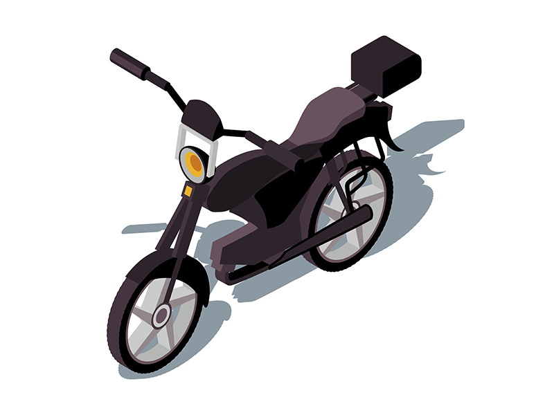 Motorcycle isometric color vector illustration