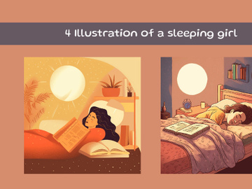 Illustration of a sleeping girl preview picture