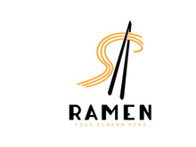 Noodle Logo, Ramen Vector, Chinese Food, Fast Food Restaurant Brand Design, Product Brand, Cafe