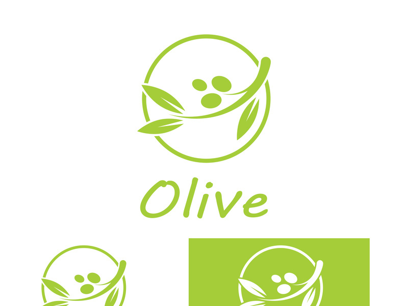 Branched olive fruit logo with creative idea.