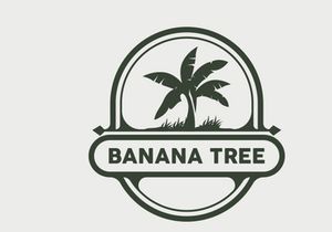 Banana Tree Logo, Banana Tree Simple Silhouette Design