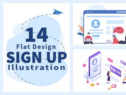 14 Registration or Sign Up Login for Account illustration
