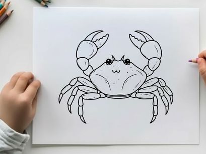 Cute cartoon crab smiling vector illustration flat design