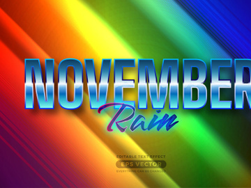 November rain editable text effect style preview picture