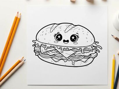 Cute burger character smiling vector illustration