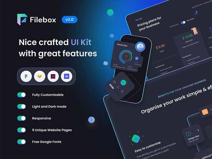 Filebox SaaS Landing Page Kit