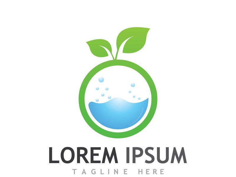 Natural green leaf logo design.