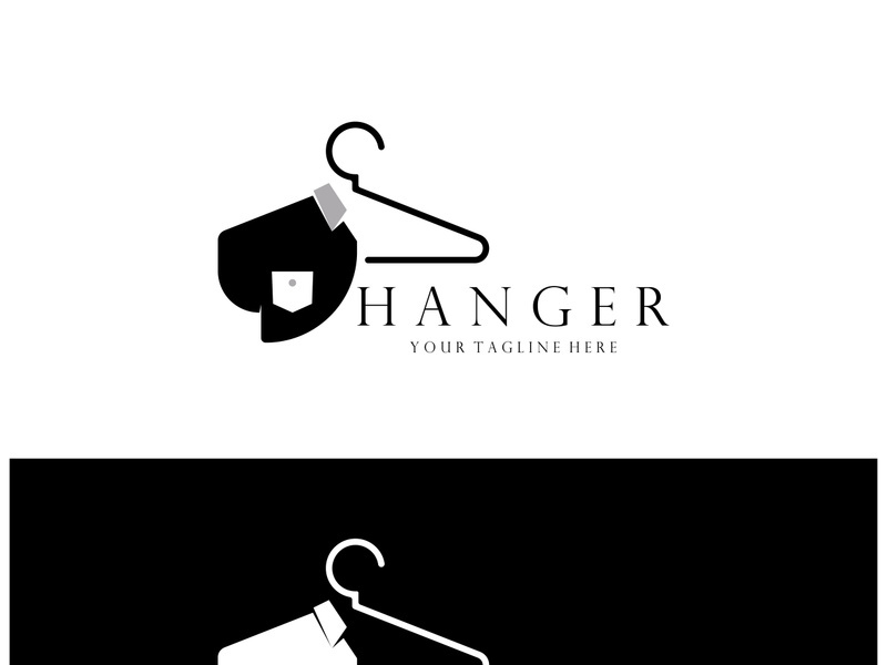 Simple clothes hanger logo details with creative design.for business, boutique, fashion, lifestyle, beauty, wardrobe, wedding dress, clothing store