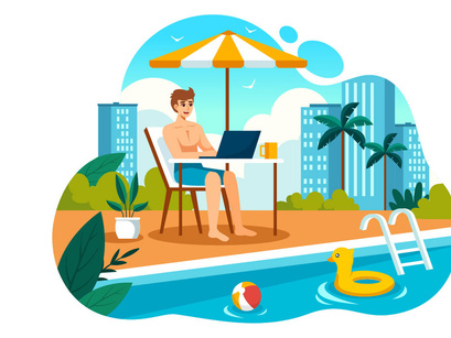 10 Working in a Swimming Pool Illustration