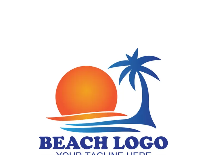 Beach logo design Vector template