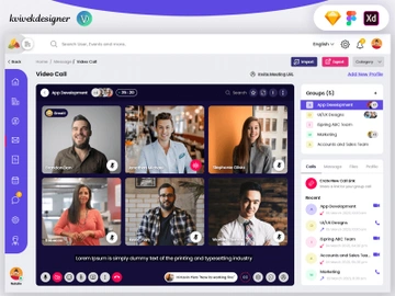 Admin Group Video Call or Conferencing Page Web UI Template preview picture