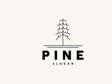 Pine Tree Logo, Luxurious Elegant Simple Design