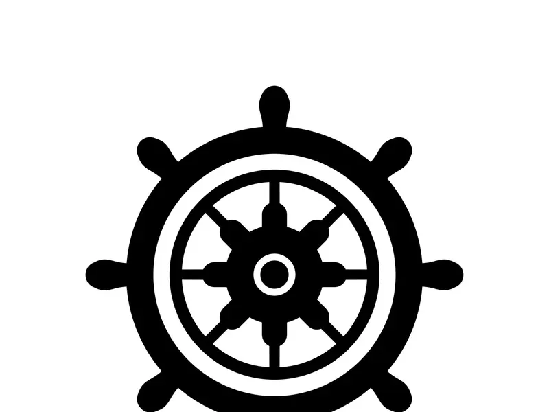 The cruise logo,ship steering logo, boat, yacht, rope, maritime, anchor. Logo for business, sailor, sailing, tourism