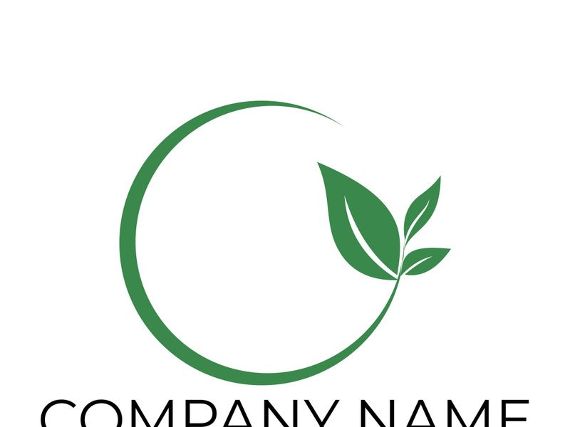 Green leaf logo design vector illustration
