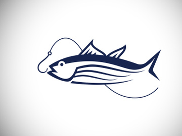 Fishing logo. Fish Logo, Wild Fish Logo, Fly Fishing Logo, Fishing Hook, preview picture