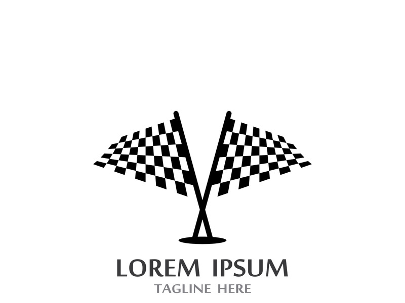 Creative and modern racing flag logo design.