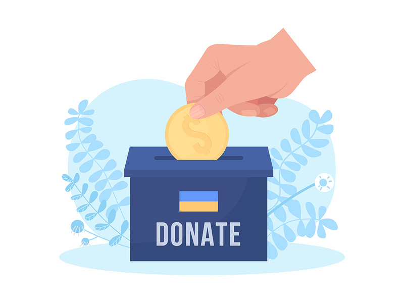 Donate for Ukraine vector isolated illustration