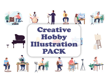 Creative hobby illustration bundle