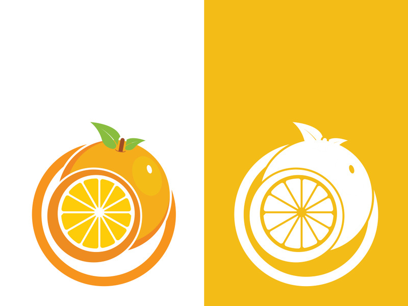 Orange logo design vector icon illustration design