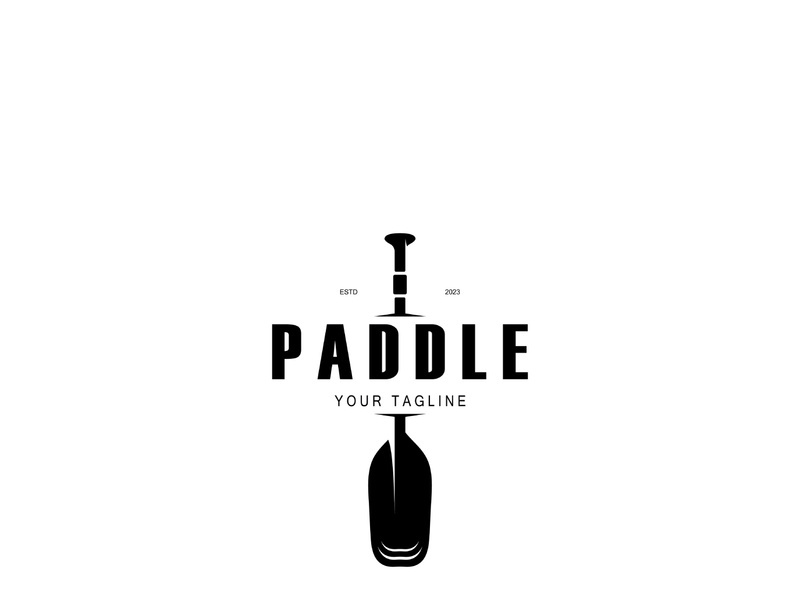 simple paddle logo,design for surfing,rafting,canoe,boat,surfing and rowing equipment business,vector