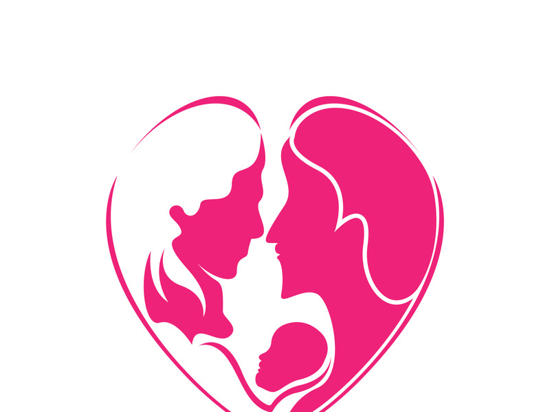 Beauty Lactating Mom Baby logo illustration