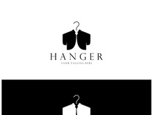 Simple clothes hanger logo details with creative design.for business, boutique, fashion, lifestyle, beauty, wardrobe, wedding dress, clothing store