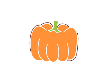 Ripe orange pumpkin flat vector abstract element preview picture