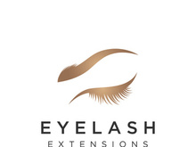 Luxurious and colorful eyelash extension logo.