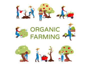 Organic farming flat vector concept illustration preview picture