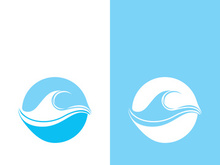 Wave beach vector illustration design logo