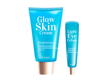 Glow skin cream realistic product vector design preview picture