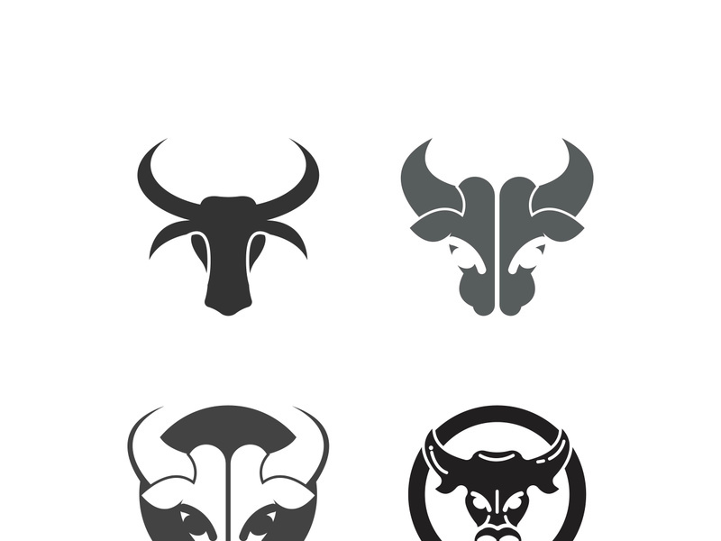 Bull head logo vector icon design illustration