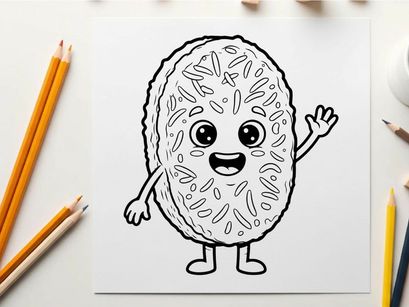 Cute brain character waving vector illustration flat design