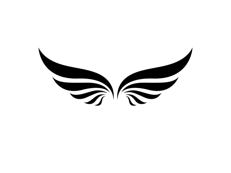 Black wing falcon bird logo