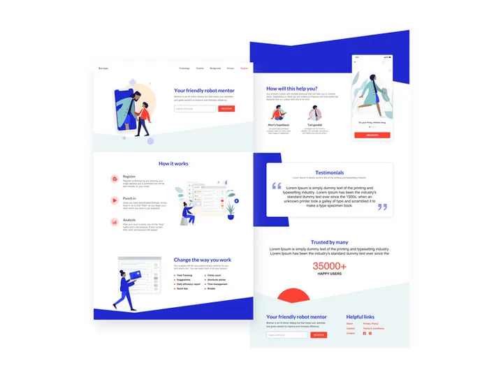 Landing page for a desktop app