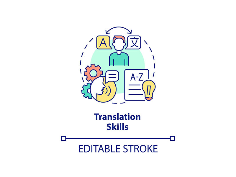 Translation skills concept icon
