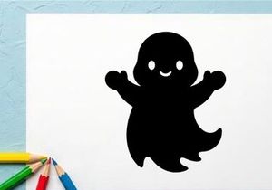 Niedliche Halloween-Geist-Illustration für Kinder und Dekorationen
