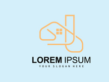 House Logo, Building Furniture Design, Construction Vector, Property Brand Icon, Real Estate, Housing