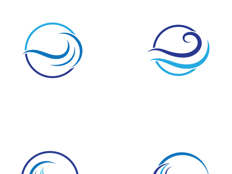 Ocean water wave wave logo design.