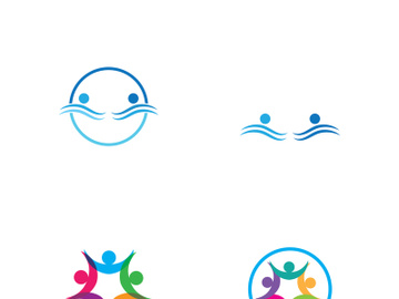 people community logo design with creative idea. preview picture