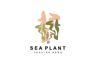 Seaweed Logo, Sea Plants Vector Design, Grocery And Nature Protection preview picture