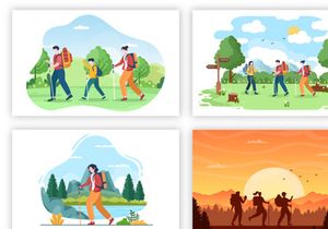 15 Adventure Tour or Vacation Flat Illustration
