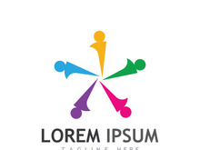 Community of people logo design with creative idea.