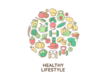 Healthy lifestyle abstract color concept layout with headline preview picture