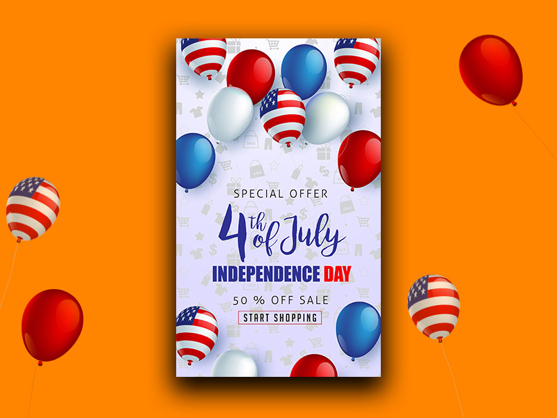 USA Independence Day Sale Promotion Advertising Banner 03