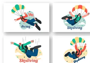 9 Skydiving Sport Illustration