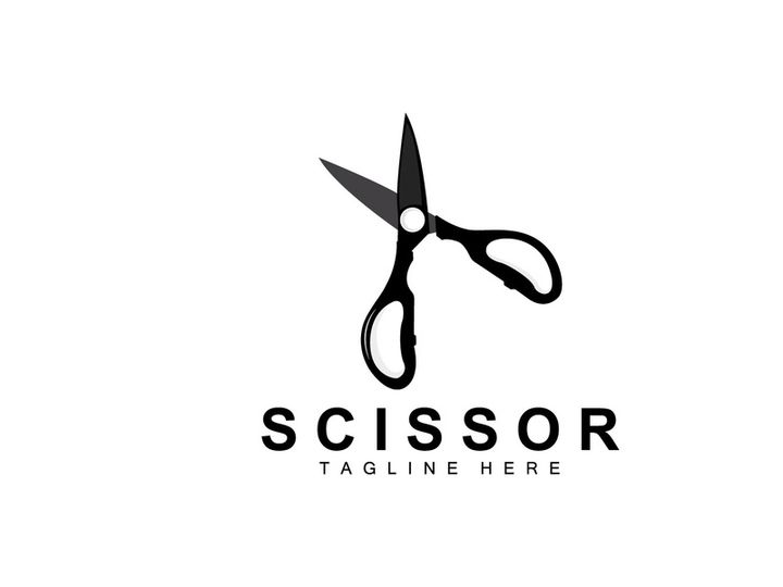 Scissors Logo Design, Barbershop Shaver Vector, Babershop Scissors Brand Illustration